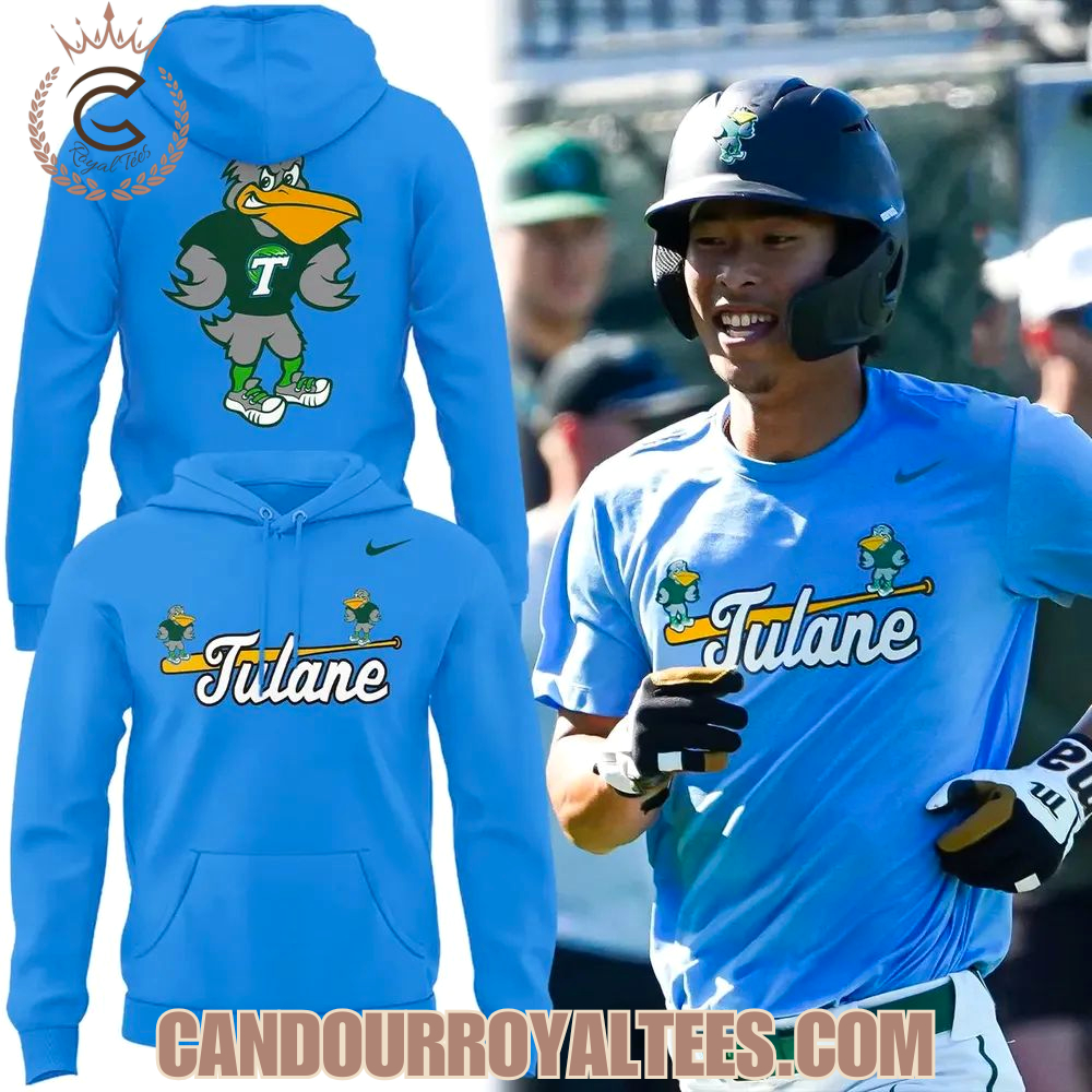 Tulane Baseball Sluggerbird Uniform Hoodie Tulane Baseball Sluggerbird Uniform Hoodie