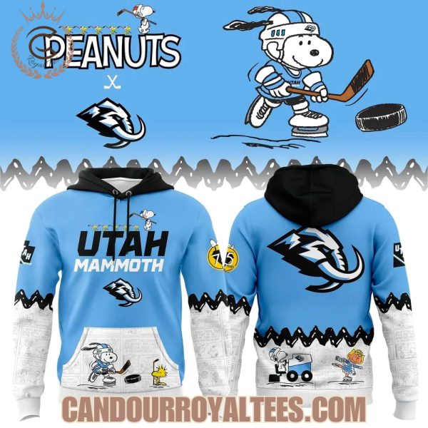 Utah Mammoth ” Peanuts Night ” Snoopy Hoodie