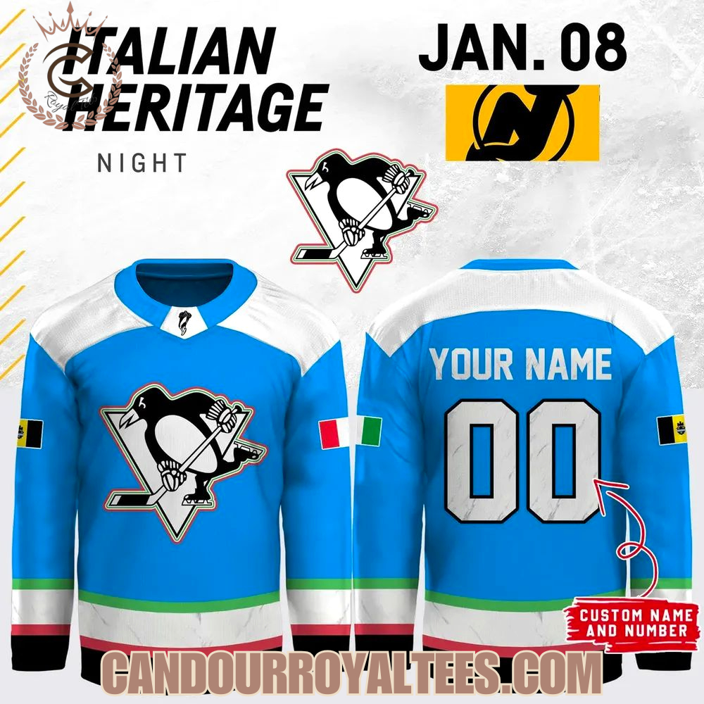 2026 Italian Heritage Night Pittsburgh Penguins Hockey Jersey 2026 Italian Heritage Night Pittsburgh Penguins Hockey Jersey