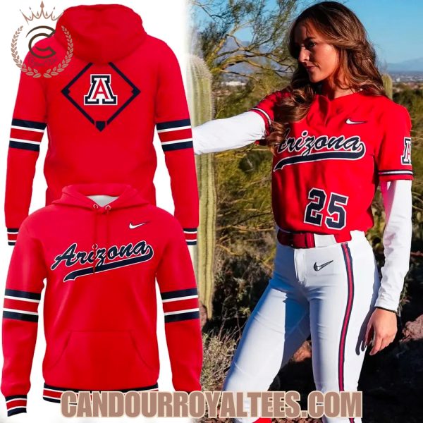 Arizona Wildcats Softball All Red Retro Uniform Hoodie