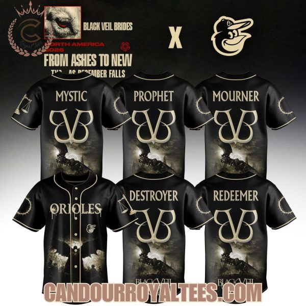Baltimore Orioles x Black Veil Brides From Ashes To New Tour 2026 Baseball Jersey