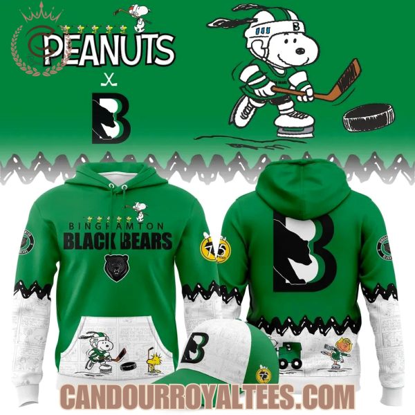 Binghamton Black Bears Peanuts Night Snoopy Hoodie 2025