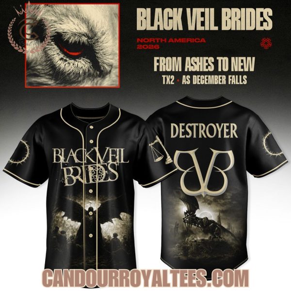 Black Veil Brides From Ashes To New Tour Baseball Jersey