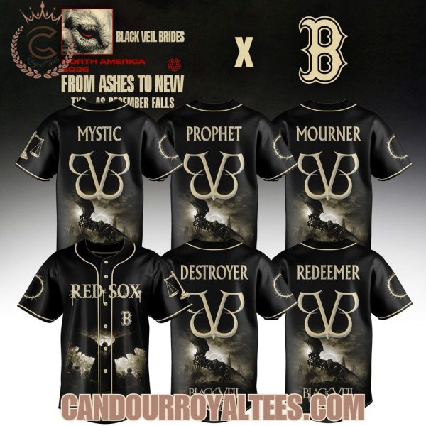 Boston Red Sox x Black Veil Brides From Ashes To New Tour 2026 Baseball Jersey