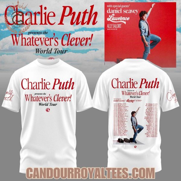 Charlie Puth: Whatever’s Clever! World Tour T-Shirt