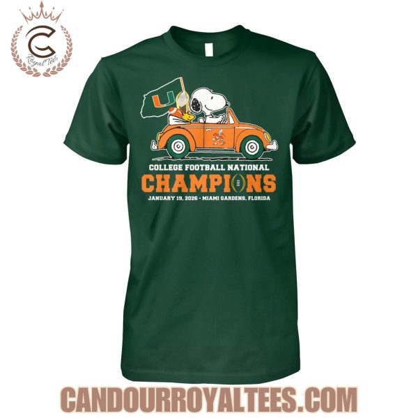 College Football National Champions 2026 Miami Hurricanes x Snoopy T-Shirt