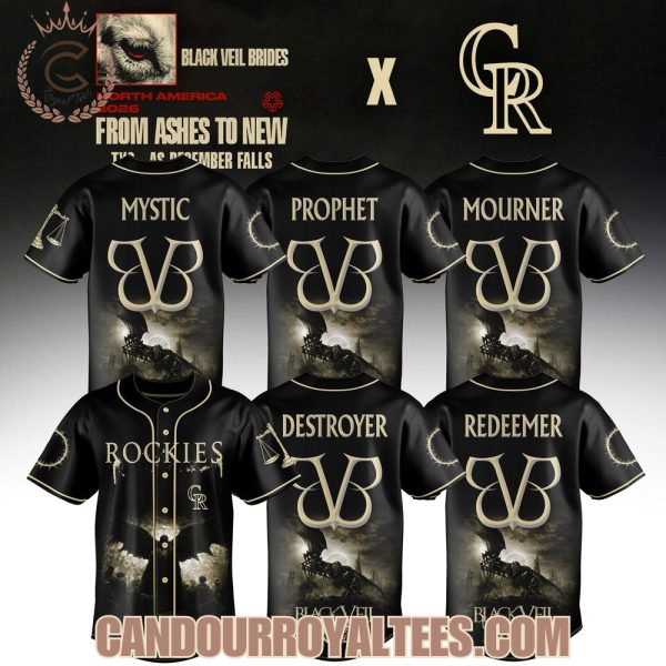 Colorado Rockies x Black Veil Brides From Ashes To New Tour 2026 Baseball Jersey