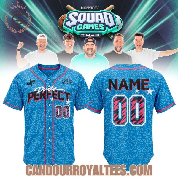 Dude Perfect Squad Games Tour 2026 Customize Baseball Jersey