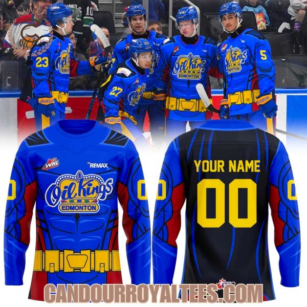 Edmonton Oil Kings Oil Kings Superhero Uniform Hockey Jersey