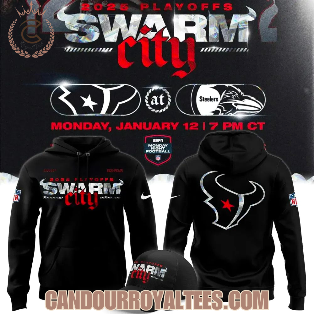 Houston Texans 2025 Playoff Swarm City Hoodie Houston Texans 2025 Playoff Swarm City Hoodie