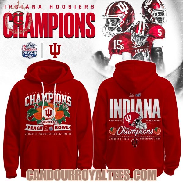 Indiana Hoosiers Champions Peach Bowl 2026 Hoodie