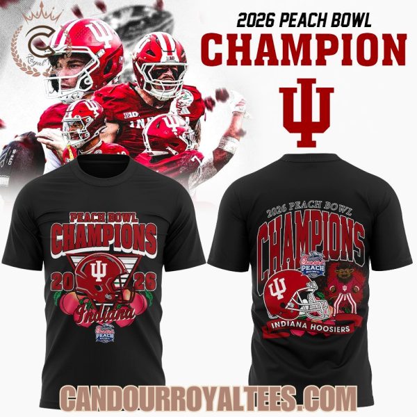 Indiana Hoosiers Peach Bowl Champion 2026 Black Shirt