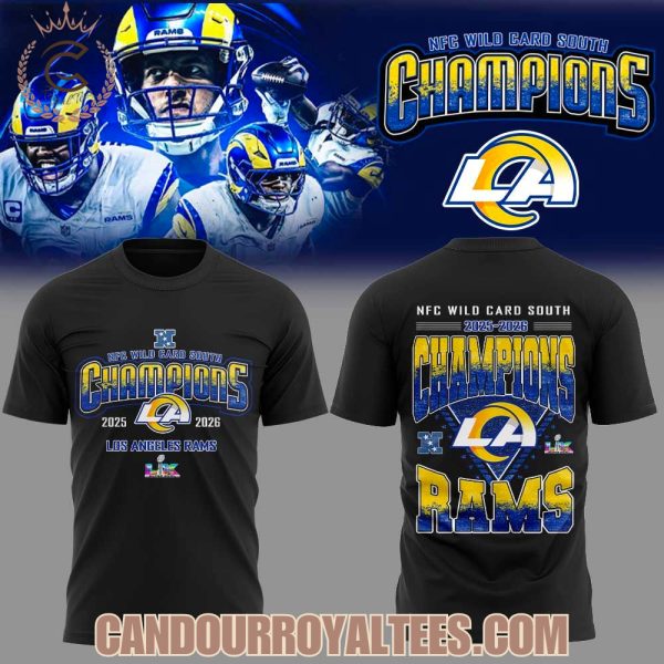 Los Angeles Rams NFC Wild Card South Champions 2025-2026 Black Shirt, Hoodie