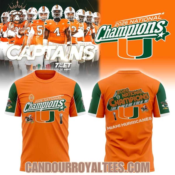 Miami Hurricanes 2026 National Champions Tshirt, Hoodie
