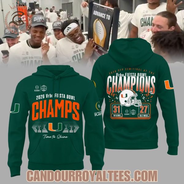 Miami Hurricanes College Football Playoff 2026 Fiesta Bowl Champions Hoodie