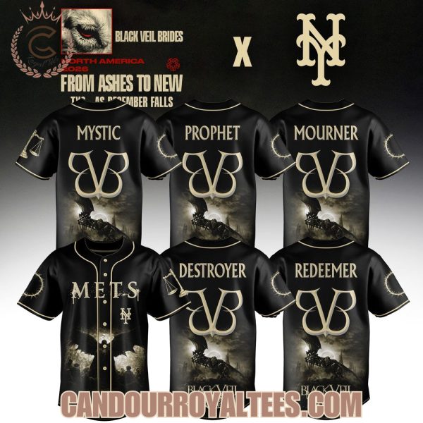 New York Mets x Black Veil Brides From Ashes To New Tour 2026 Baseball Jersey