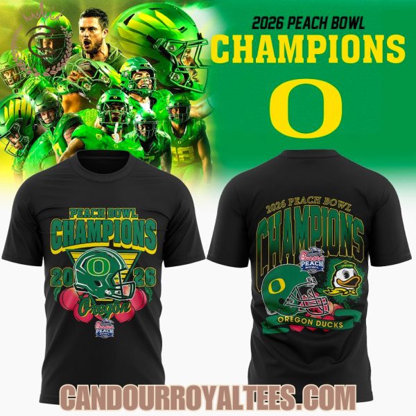 Oregon Peach Bowl Champion 2026 Black Shirt