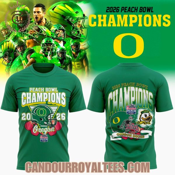 Oregon Peach Bowl Champion 2026 Green Shirt