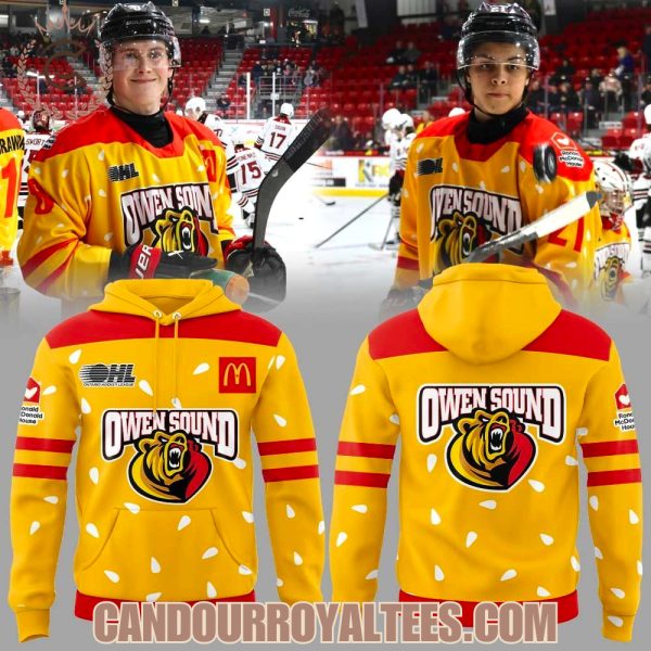 Owen Sound Attack Warmin up in Ronald Mcdonald House Hoodie