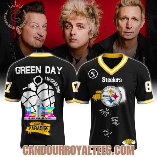 Pittsburgh Steelers x Green Day Welcome to Paradise 2026 Super Bowl Football Jersey