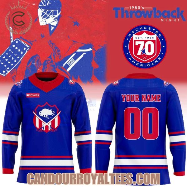 Rochester Americans throwback night celebrating the Amerks of the ‘80s Hockey Jersey