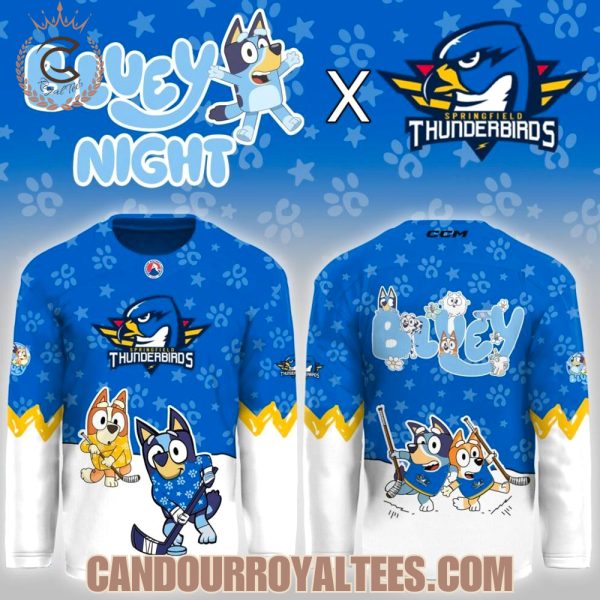 Springfield Thunderbirds Bluey Night Game Hockey Jersey