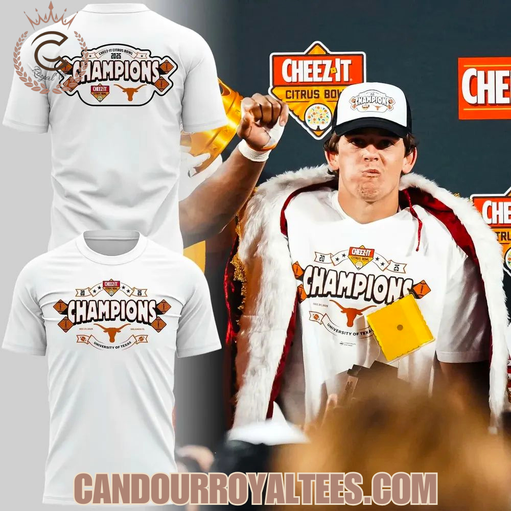 Texas Longhorns 2025 Cheez-It Citrus Bowl Champions T-Shirt Texas Longhorns 2025 Cheez-It Citrus Bowl Champions T-Shirt
