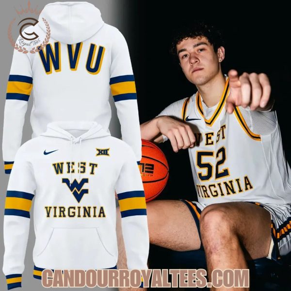 WVU Basketball White Throwback Uniform Hoodie