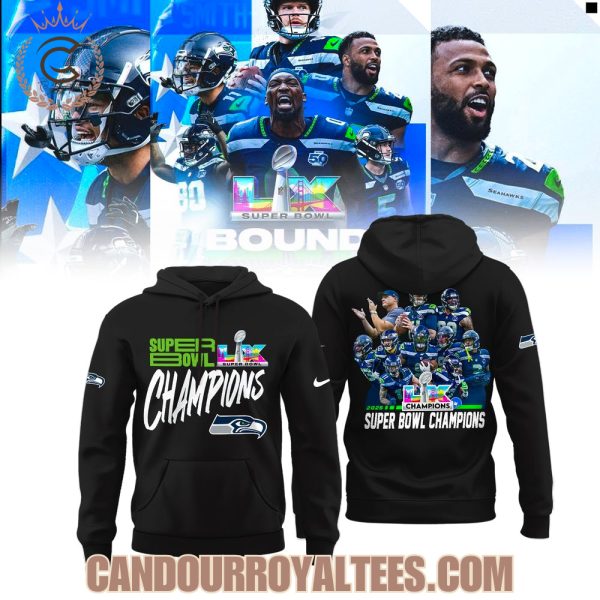 2025 Super Bowl Champions Seattle Seahawks Hoodie – Black
