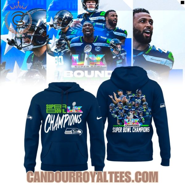 2025 Super Bowl Champions Seattle Seahawks Hoodie – Navy