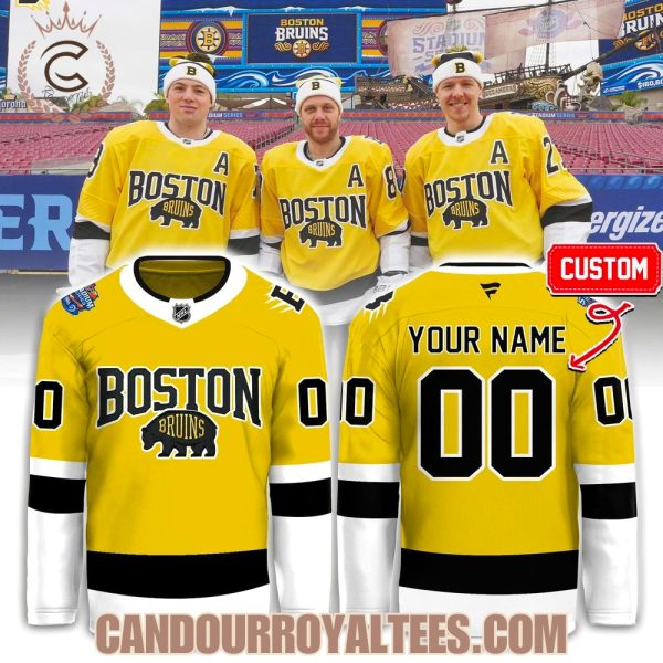 Boston Bruins Fanatics Gold 2026 NHL Stadium Series Premium Jersey