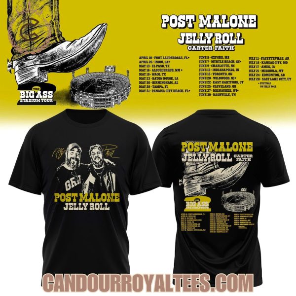 Post Malone x Jelly Roll The BIG ASS Stadium Tour Part 2 2026 T-Shirt