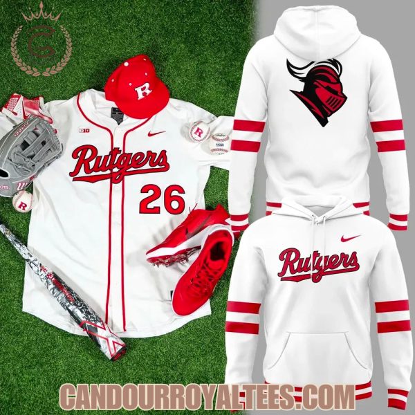 Rutgers Baseball Scarlet Wordmark Uniform Hoodie