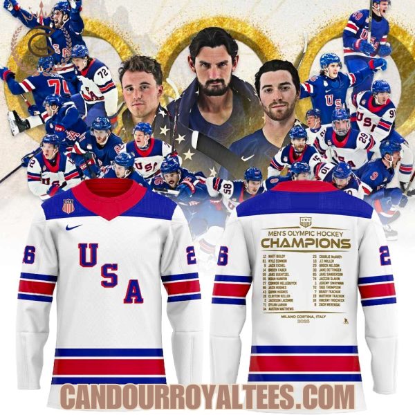 U.S. 2026 Olympic Milano Cortina Men’s Team Championship Hockey Jersey White