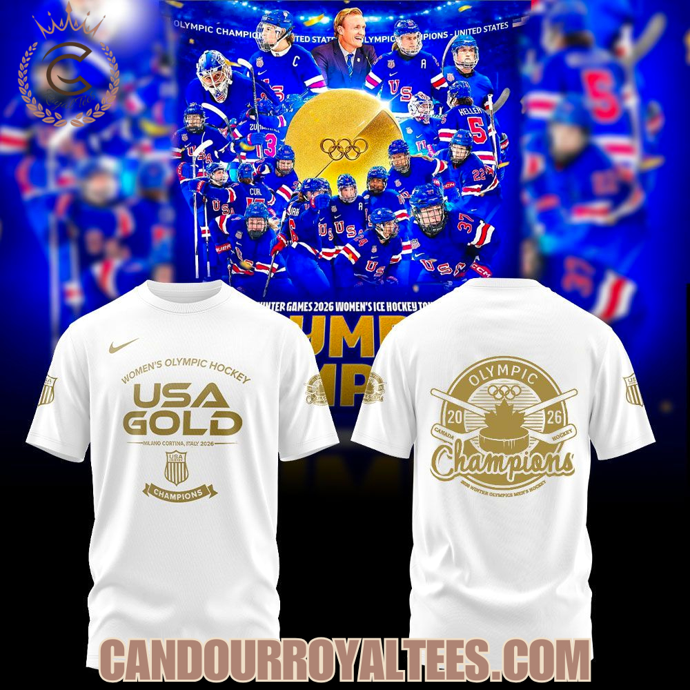 USA Women Hockey Gold Medal Milano Cortina 2026 White Shirt USA Women Hockey Gold Medal Milano Cortina 2026 White Shirt