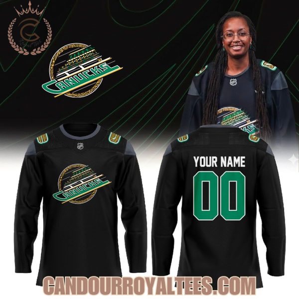 Vancouver Canucks Black Excellence 2026 Black Hockey Jersey