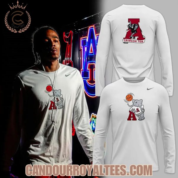 Alabama Basketball Retro Hoops Ringer Long Sleeve Shirt