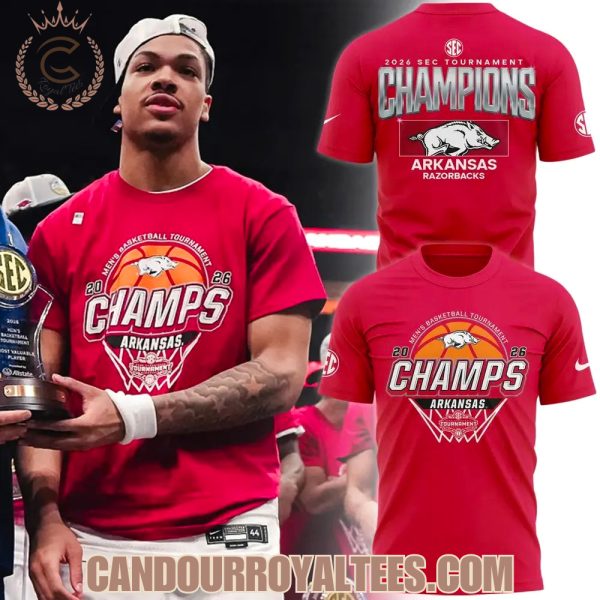 Arkansas Razorbacks Blue 84 Unisex 2026 SEC Men’s Basketball Tournament Champions Locker Room T-Shirt