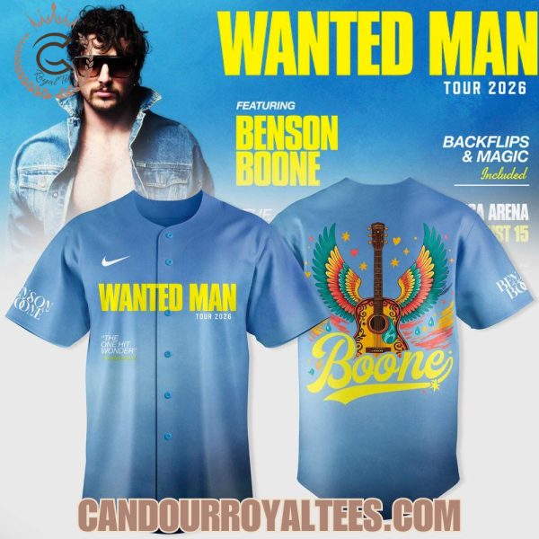 Benson Boone: Wanted Man Tour 2026 Baseball Jersey