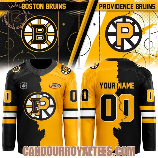 Boston Bruins x Providence Bruins Mashup Logo Hockey Jersey