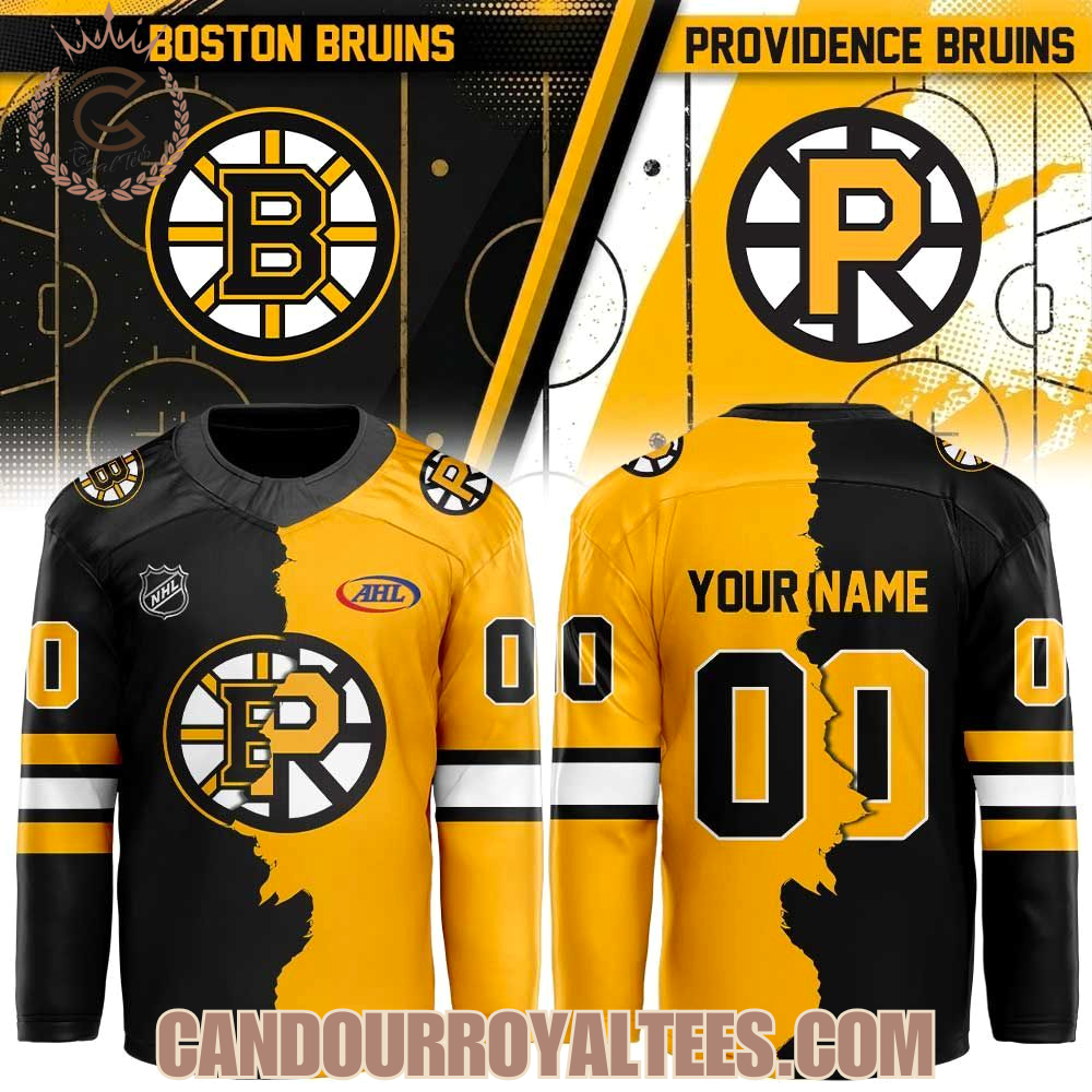 Boston Bruins x Providence Bruins Mashup Logo Hockey Jersey Boston Bruins x Providence Bruins Mashup Logo Hockey Jersey