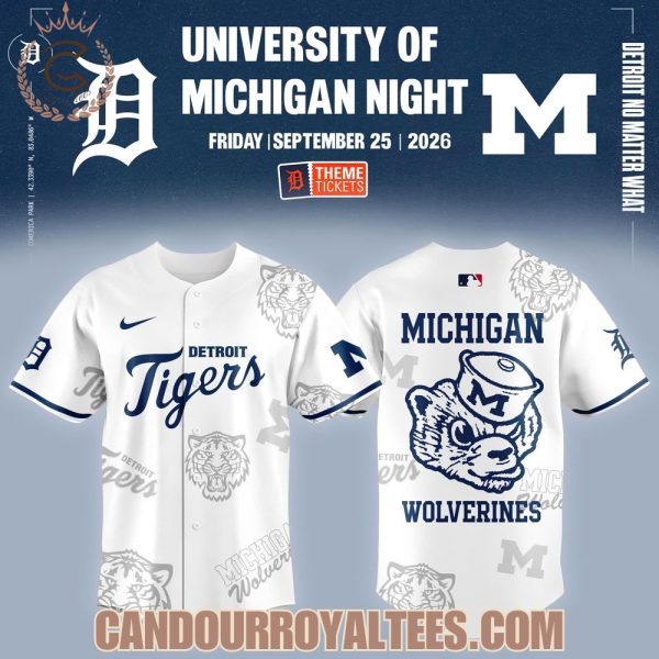 Detroit Tigers x Michigan Wolverines University Of Michigan Night Jersey