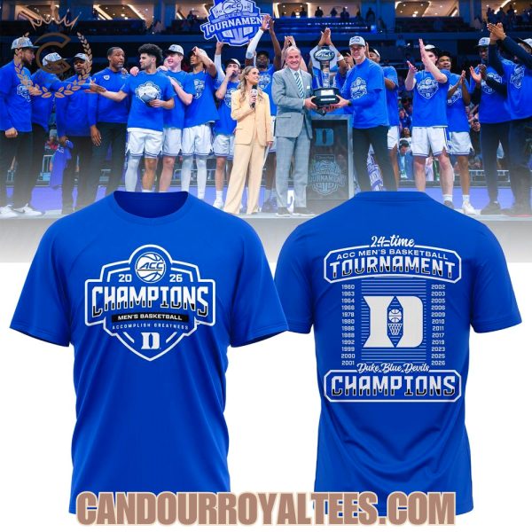 Duke Blue Devils 2026 ACC Men’s Basketball Tournament Champions Locker Room T-shirt