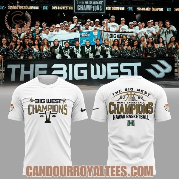 Hawaii Basketball 2026 The Big West Credit Union 1 Men’s Basketball Champions Shirt White