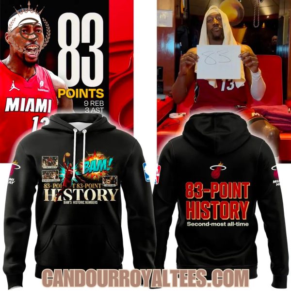 Miami HEAT – Bam Adebayo 83-Point History Hoodie