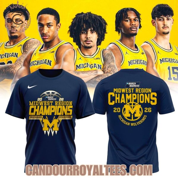 Michigan Wolverines Midwest Region Champions 2026 T-Shirt
