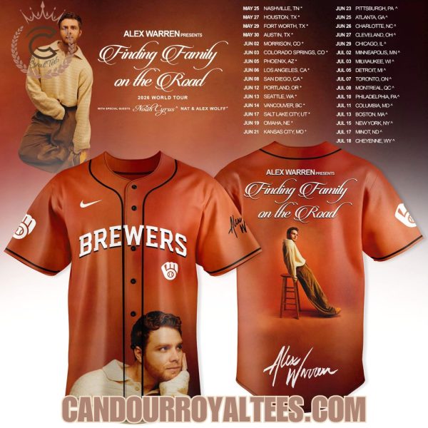 Milwaukee Brewers x Alex Warren Finding Family on the Road 2026 Jersey