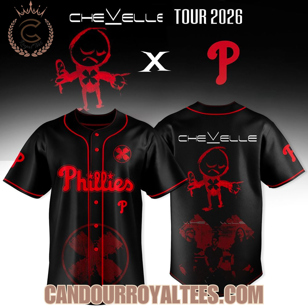 Philadelphia Phillies X Chevelle Tour: Bright As Blasphemy Jersey Philadelphia Phillies X Chevelle Tour: Bright As Blasphemy Jersey