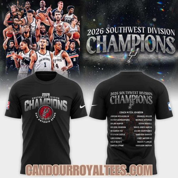 San Antonio Spurs 2026 Southwest Division Champions Tshirt, Hoodie