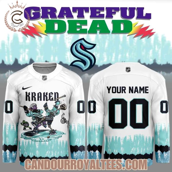 Seattle Kraken Grateful Dead Tie Dye Hockey Jersey